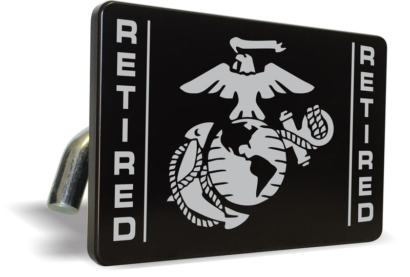 USMC - Retired Marine Corps EGA - Tow Hitch Cover